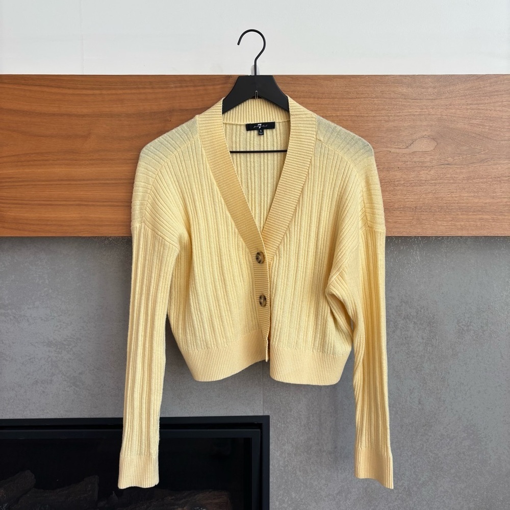 7 for All Mankind Yellow Knit Set, Size S - Picture 2 of 15